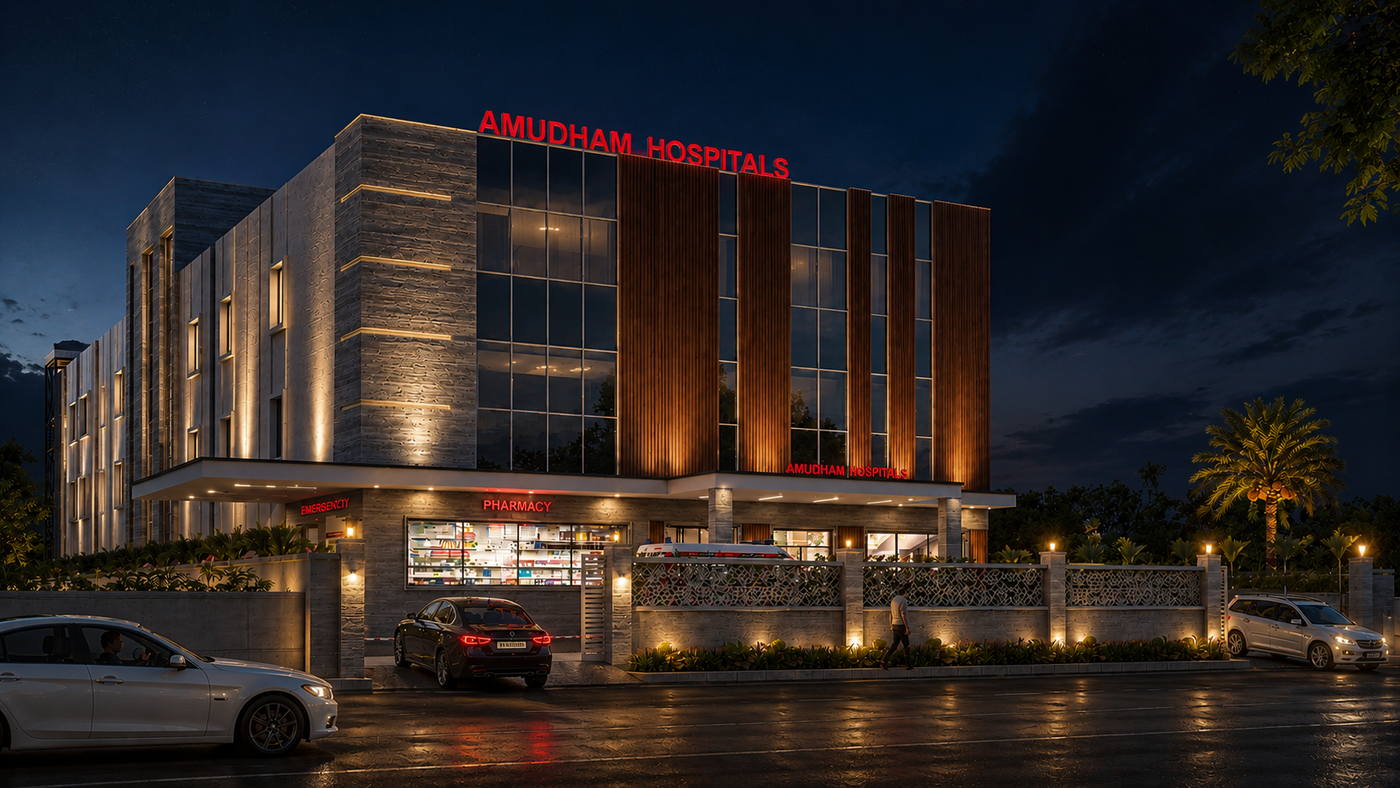 Amudham Healthcare, night view