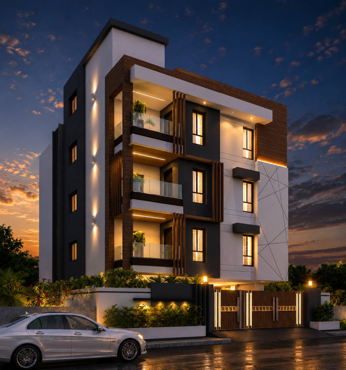 Apartment, Chetpet, apartment evening view