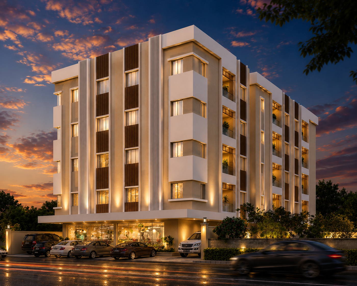 Apartment, Coimbatore, evening view