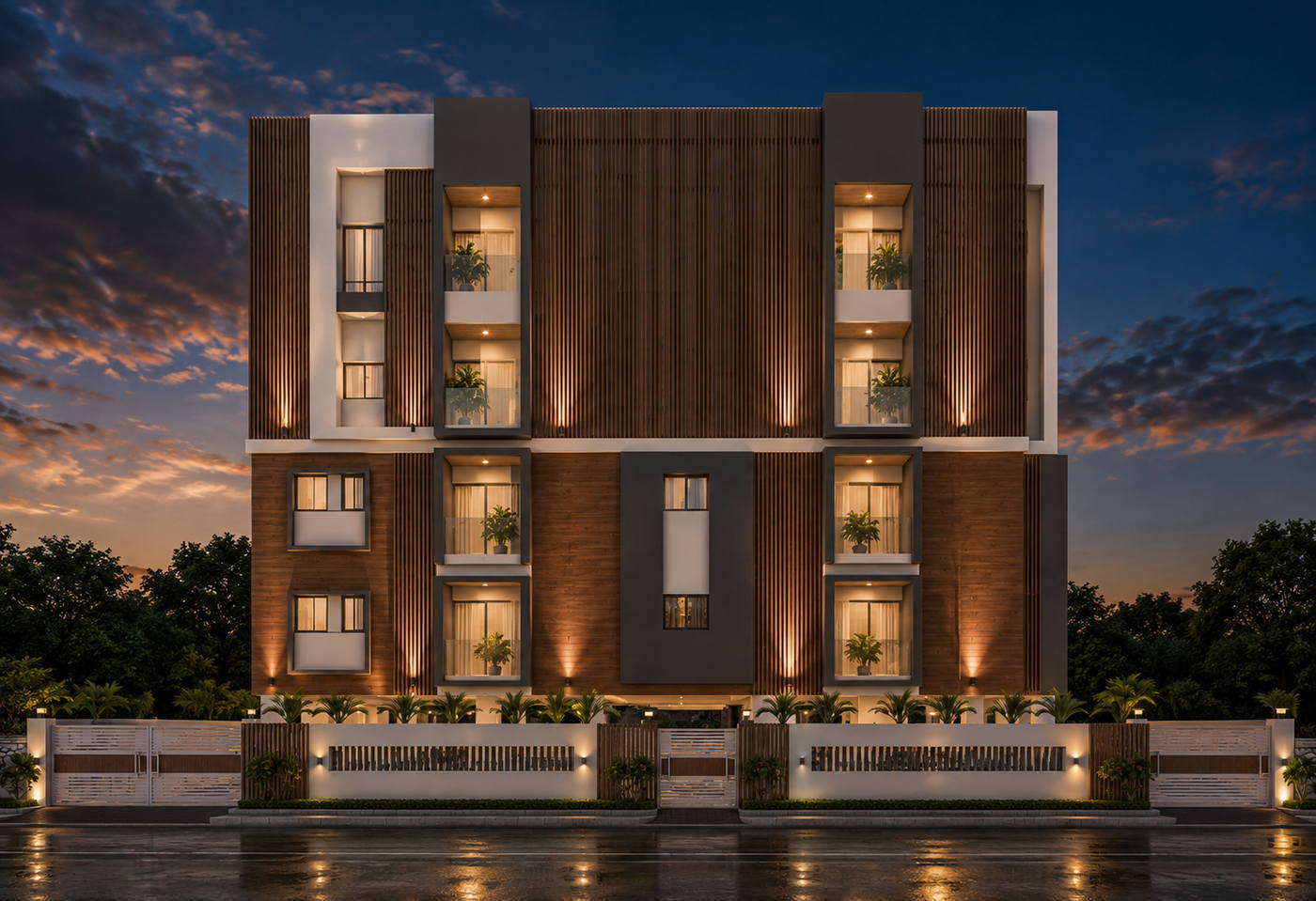 Apartment, Nolambur, evening view