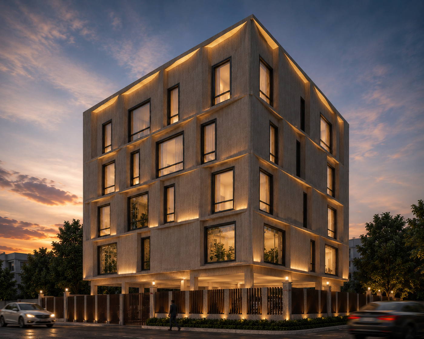 Arif Hotel, evening view