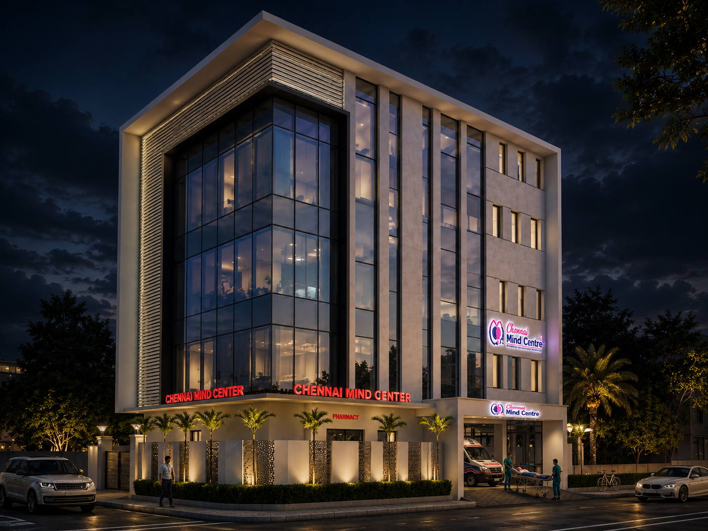 Chennai Mind Center, mind center night view