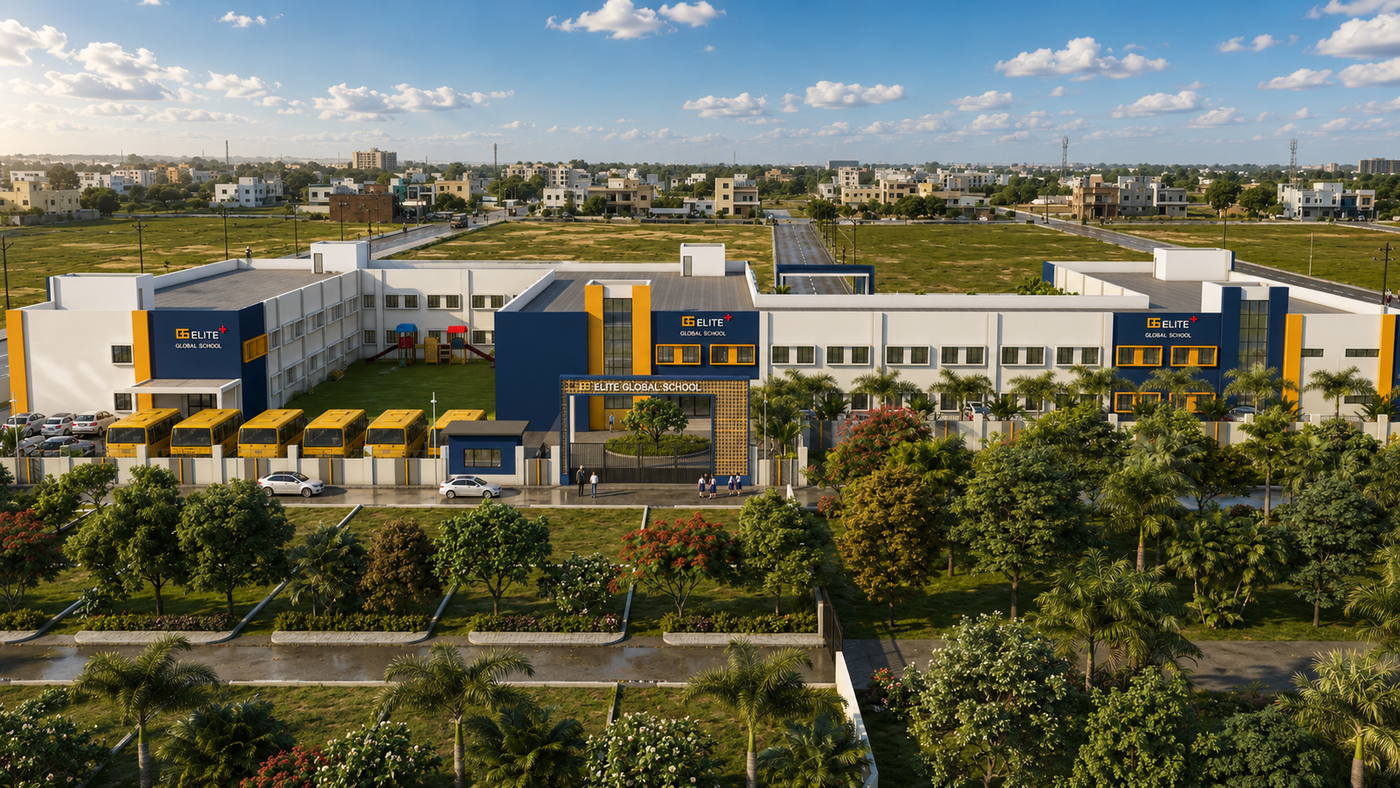 Elite School, aerial view