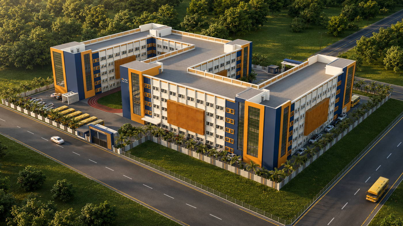 Elite School, aerial view