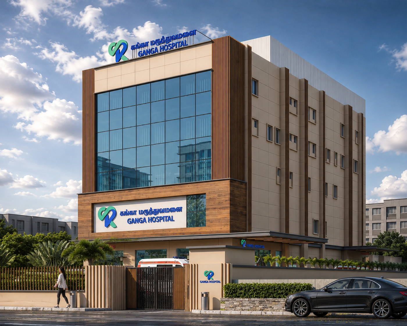 Ganga Hospitals, day view
