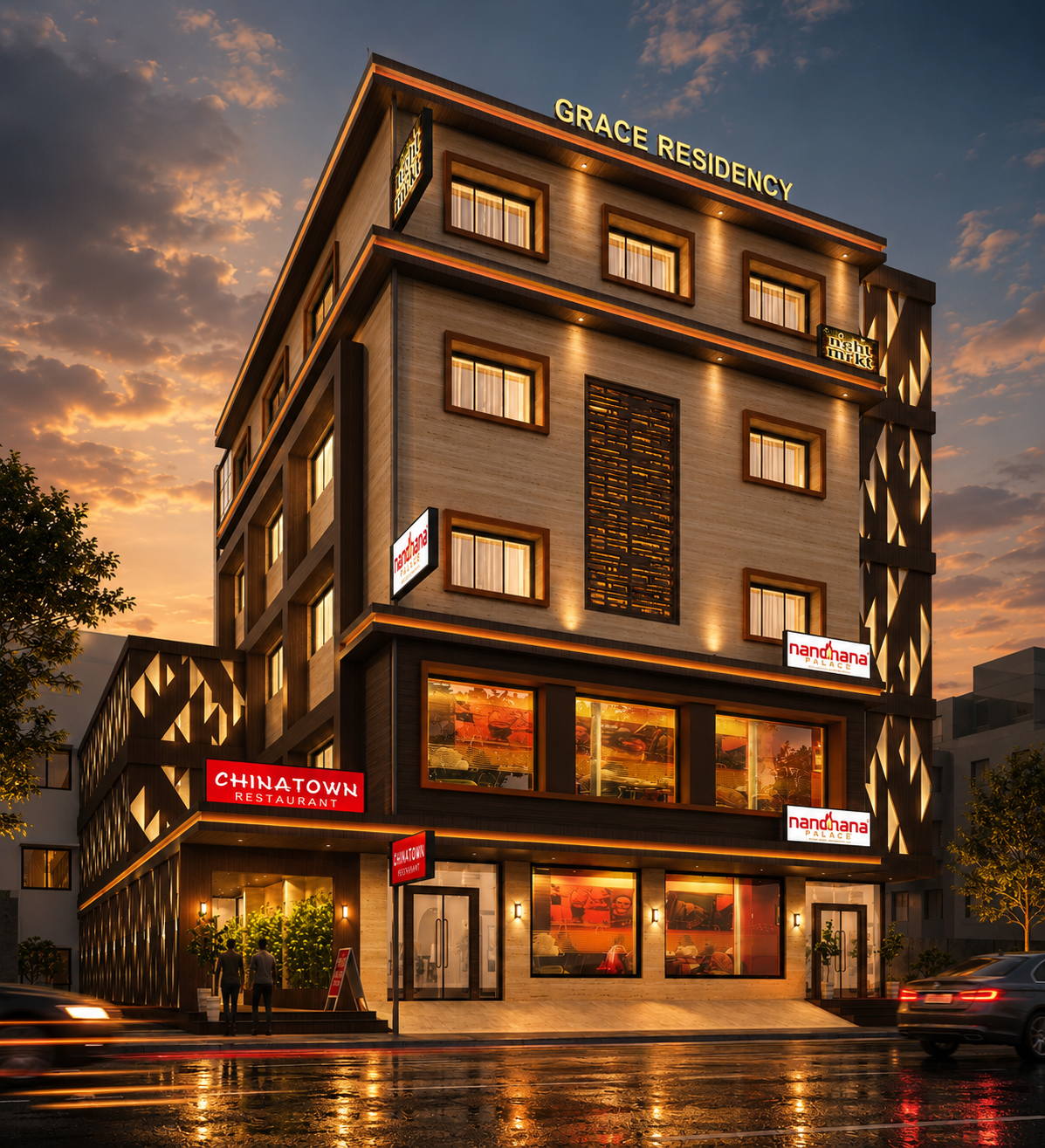 Grace Hotel, evening view