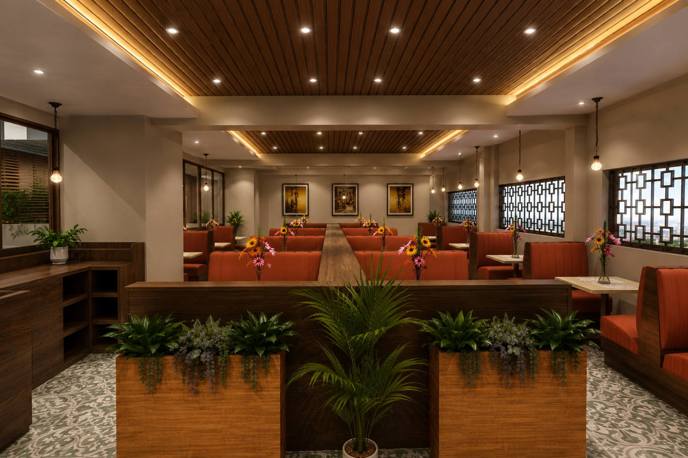 Hotel, Madurai, off top restaurent interior