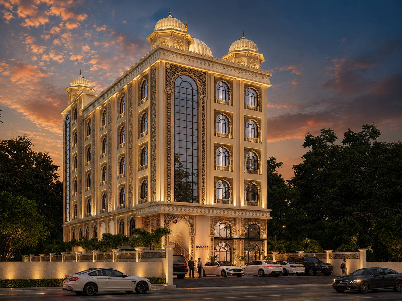 Hotel Roma, night view