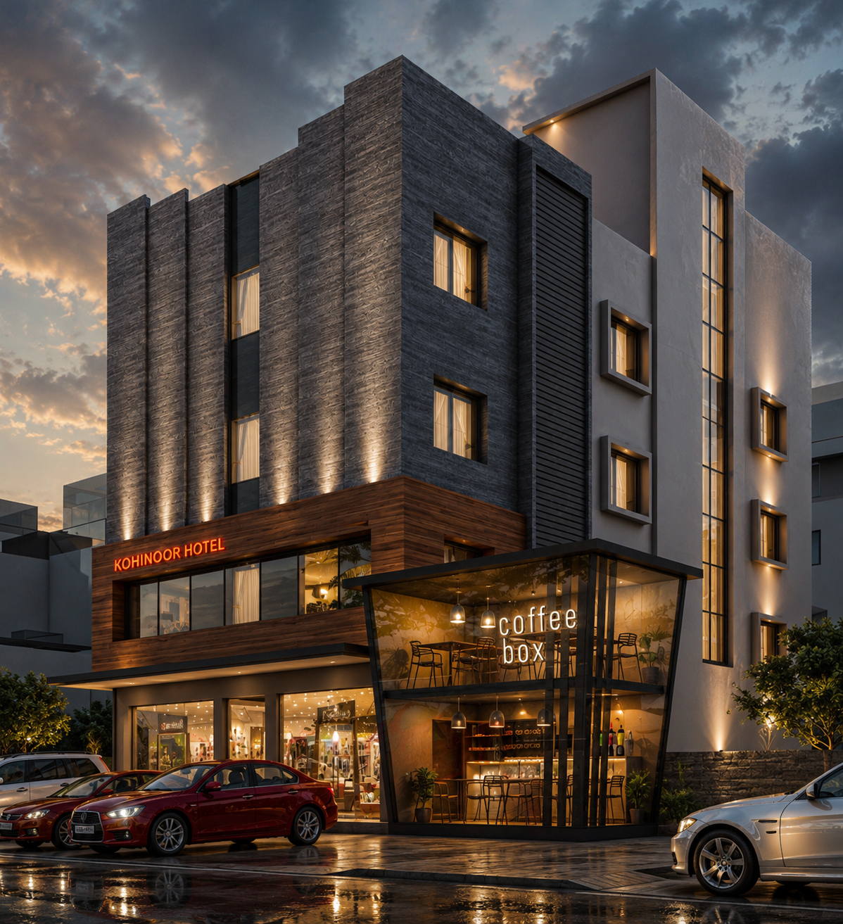Kohinoor Hotel, evening view