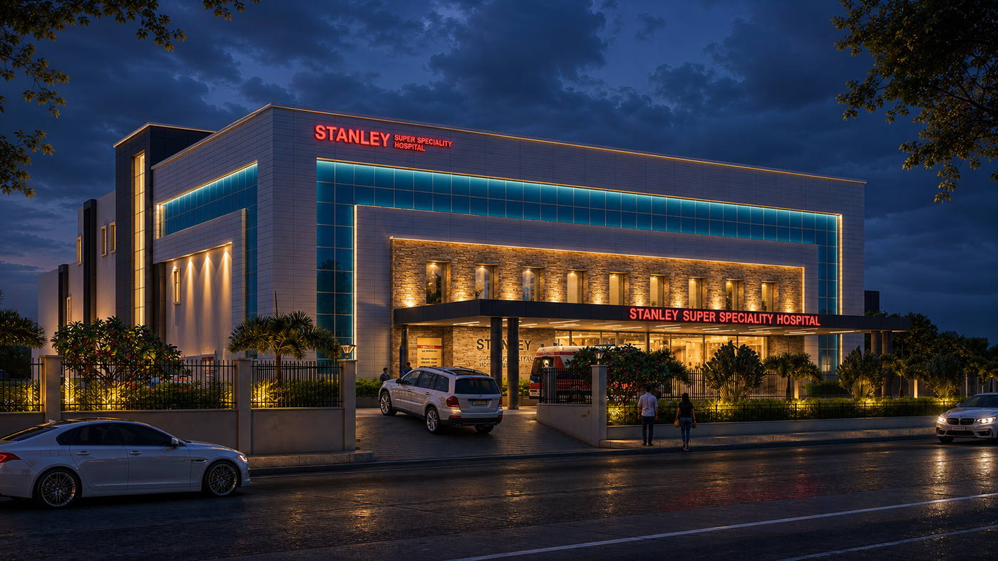 Stanley Hospital, night view
