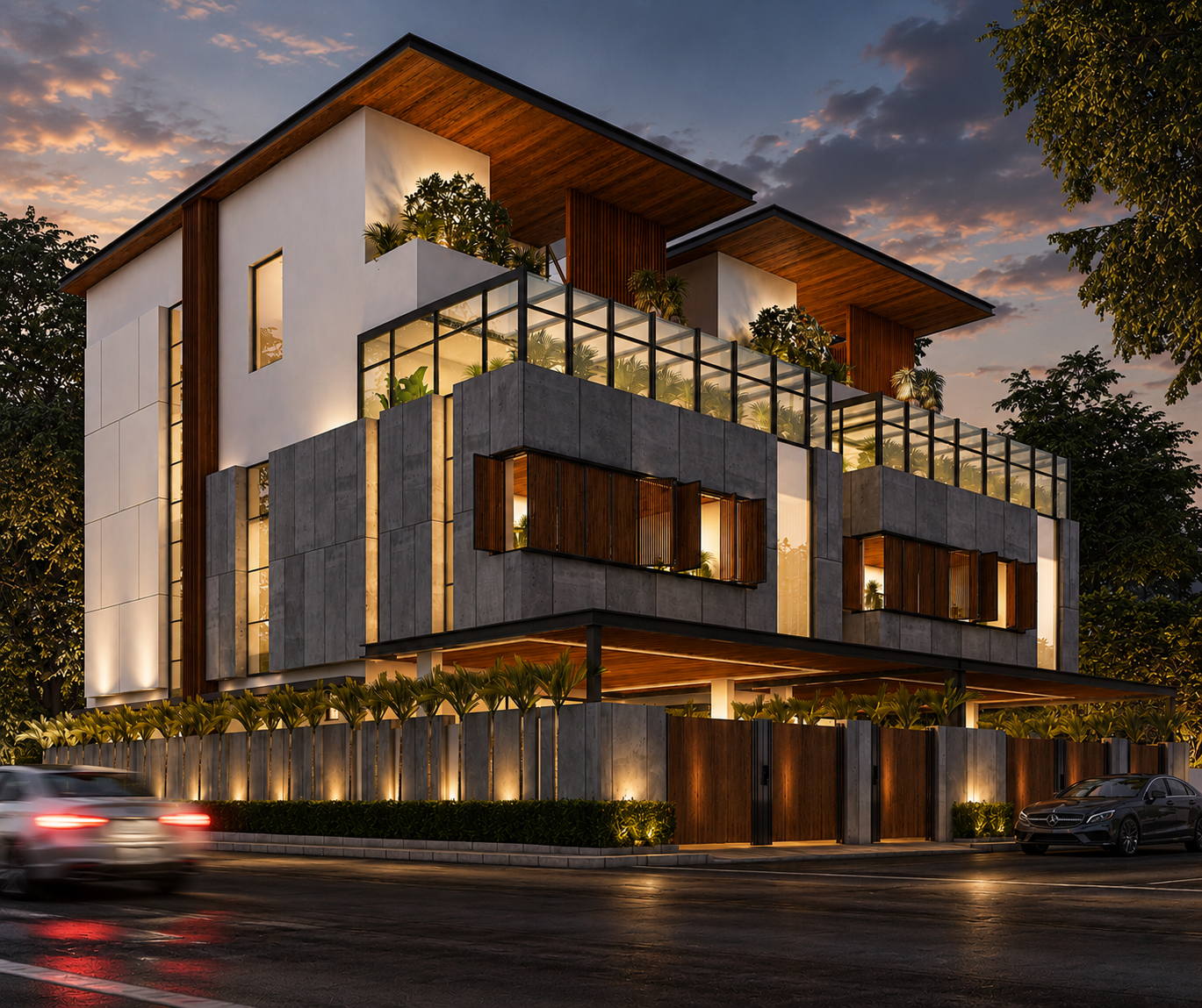 Twin Villa, ECR, night view