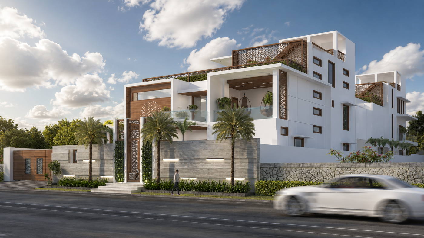 Villa, Ariyalur, villa day view
