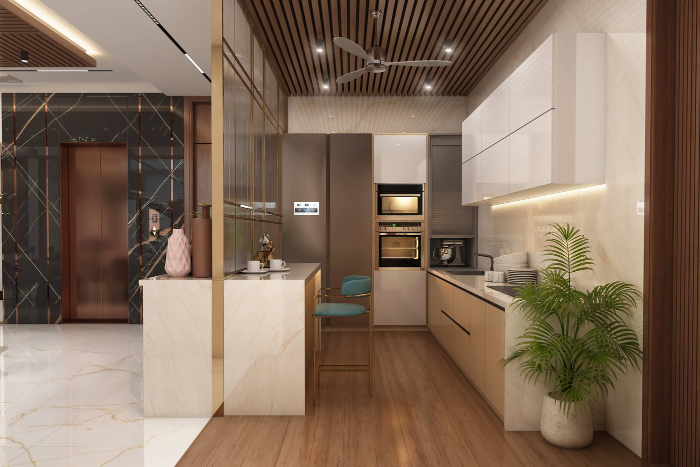 Villa, Injambakkam, dry kitchen