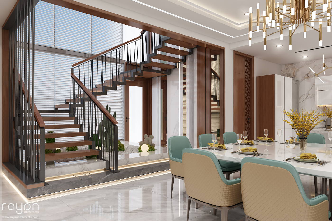 Villa, Injambakkam, staircase