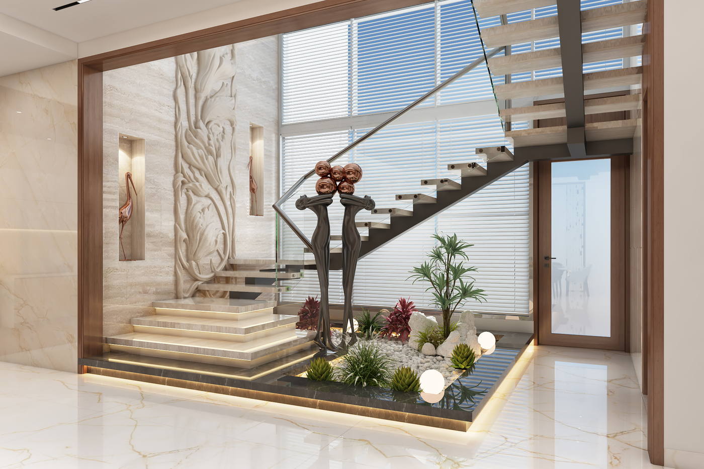 Villa, Injambakkam, staircase