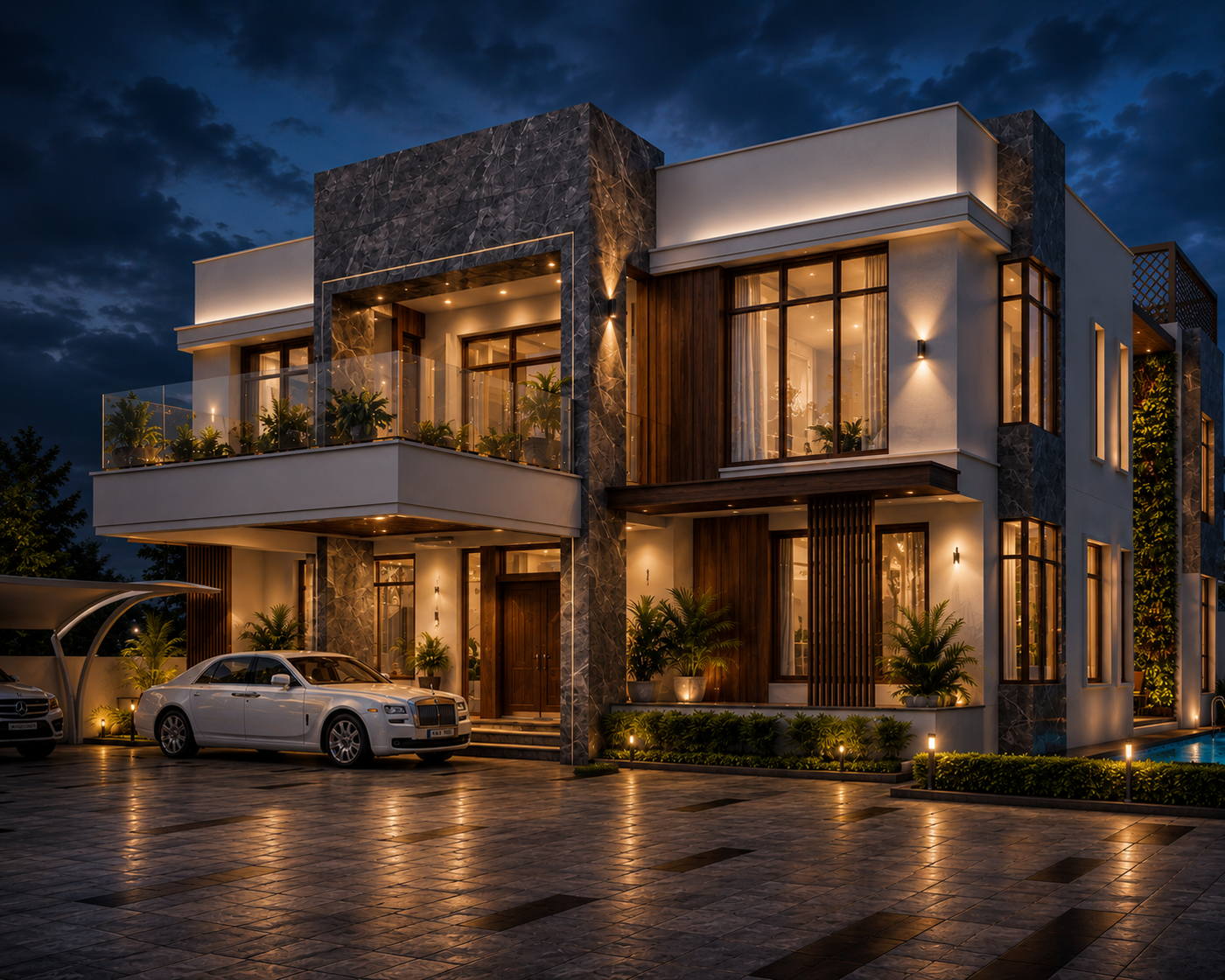 Villa, Injambakkam, exteriors