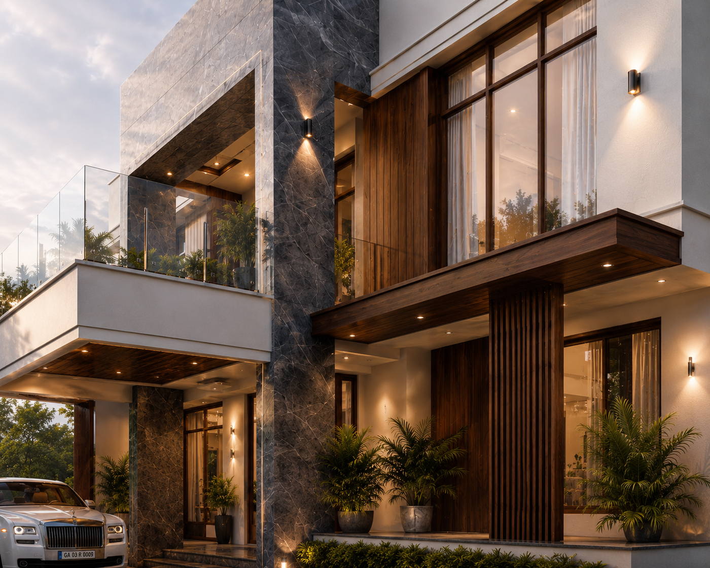 Villa, Injambakkam, exteriors