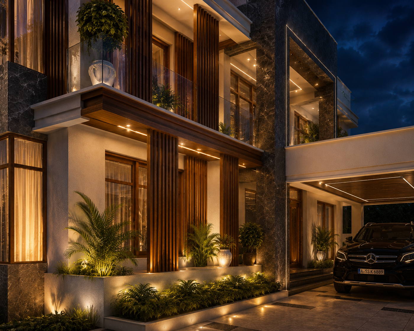 Villa, Injambakkam, exteriors