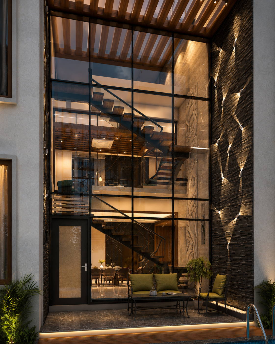 Villa, Injambakkam, exteriors