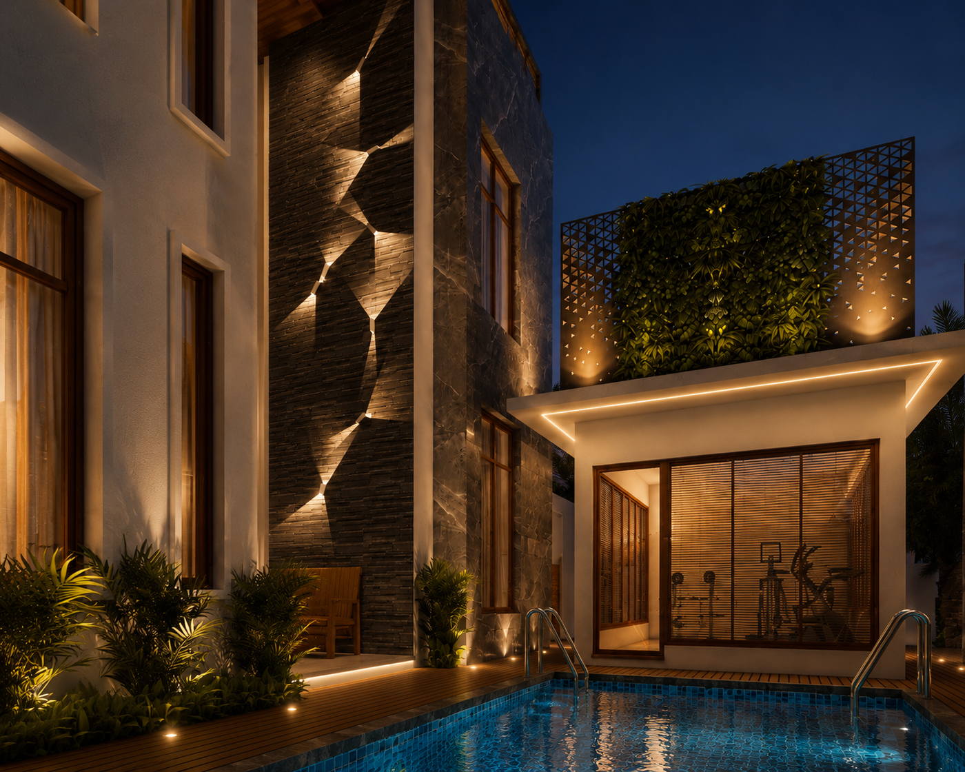 Villa, Injambakkam, exteriors