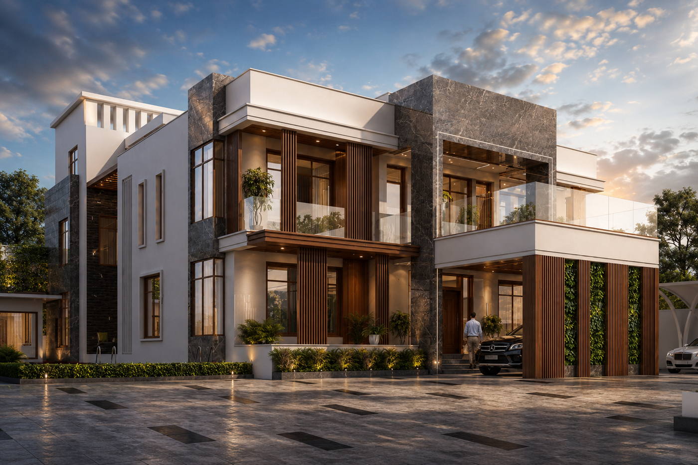Villa, Injambakkam, exteriors