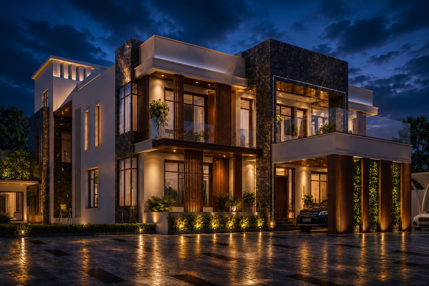 Villa, Injambakkam, exteriors
