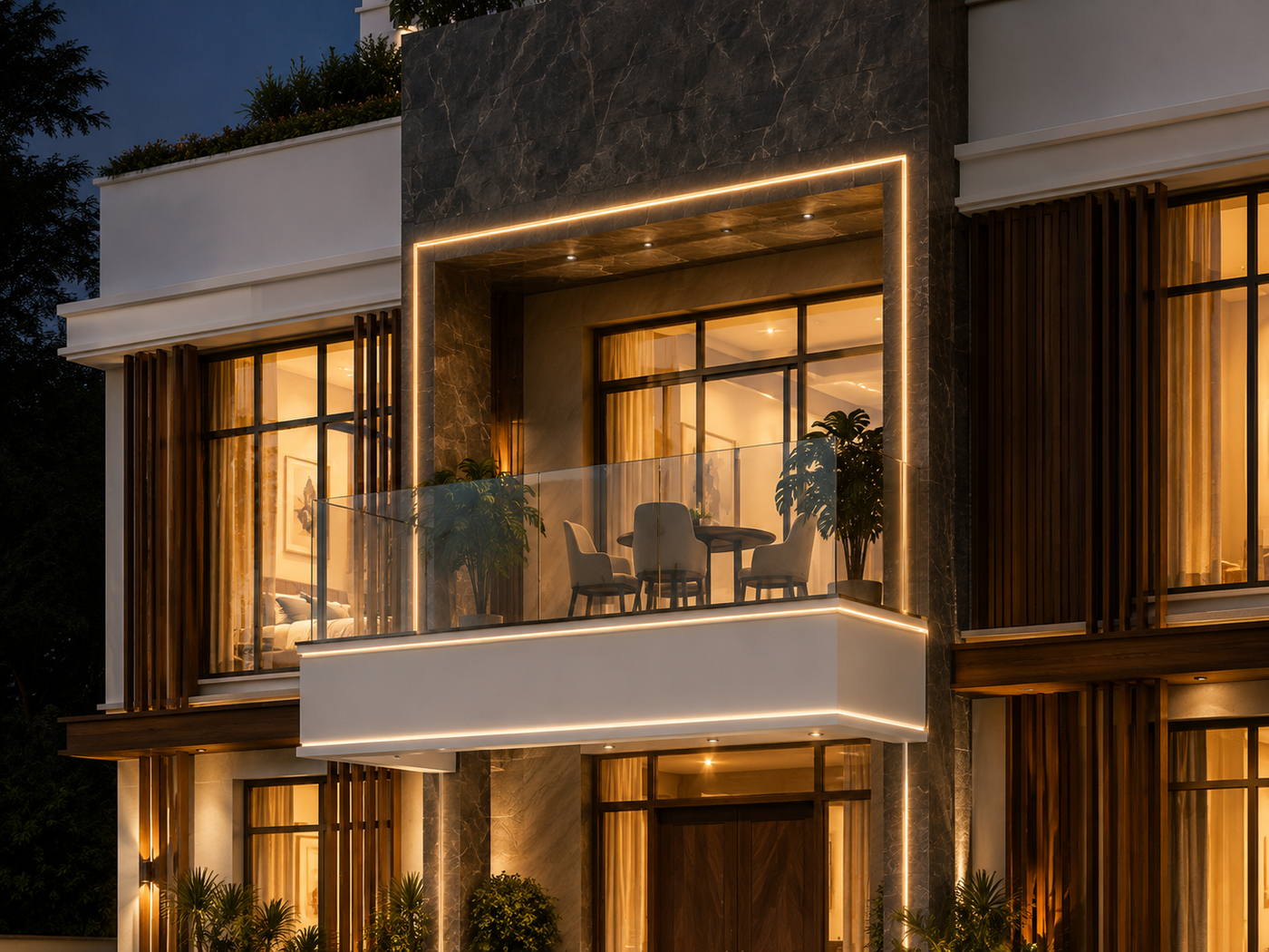 Villa, Injambakkam, exteriors