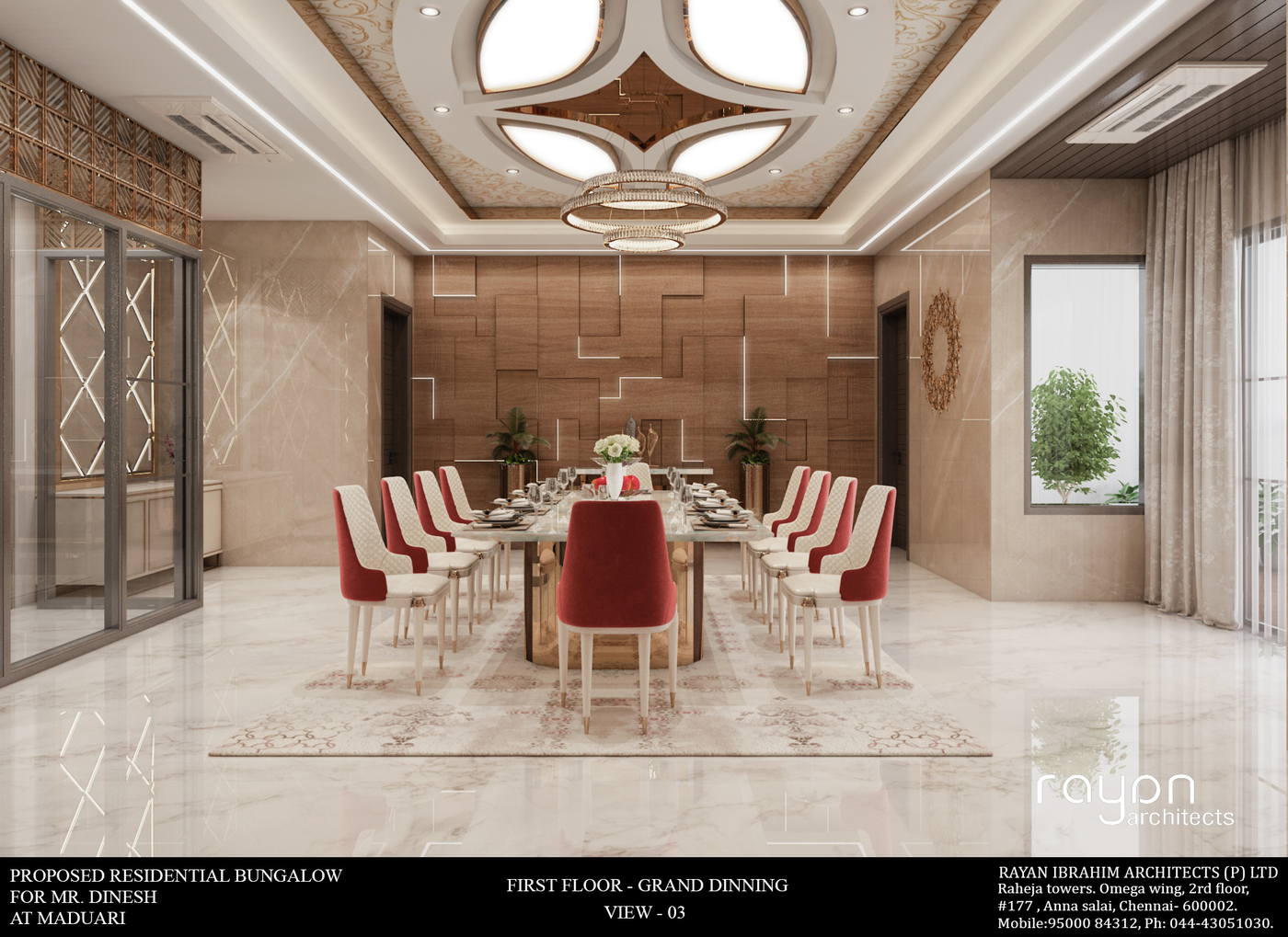 Villa, Madurai, first floor grand dinning v