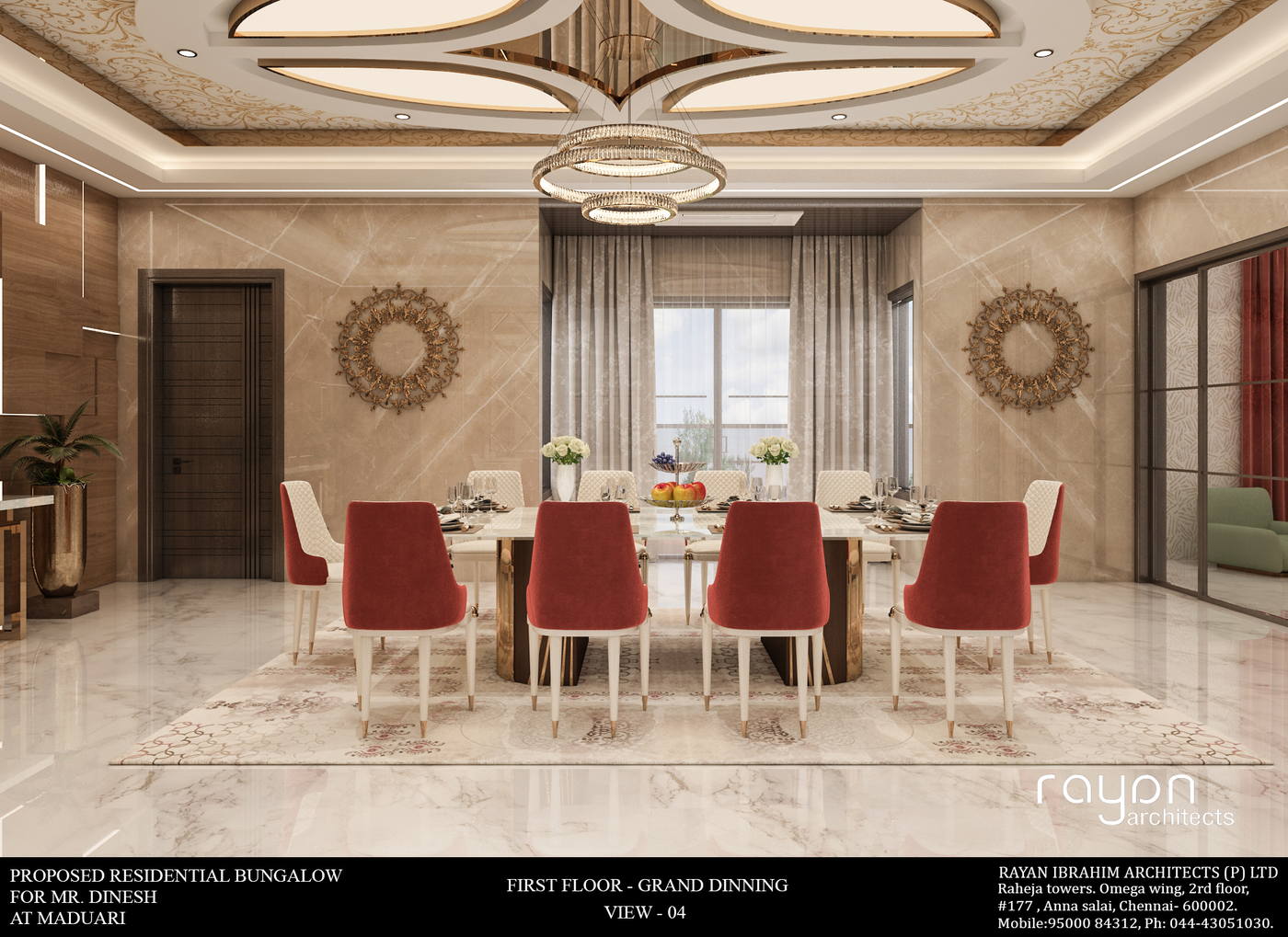 Villa, Madurai, first floor grand dinning v