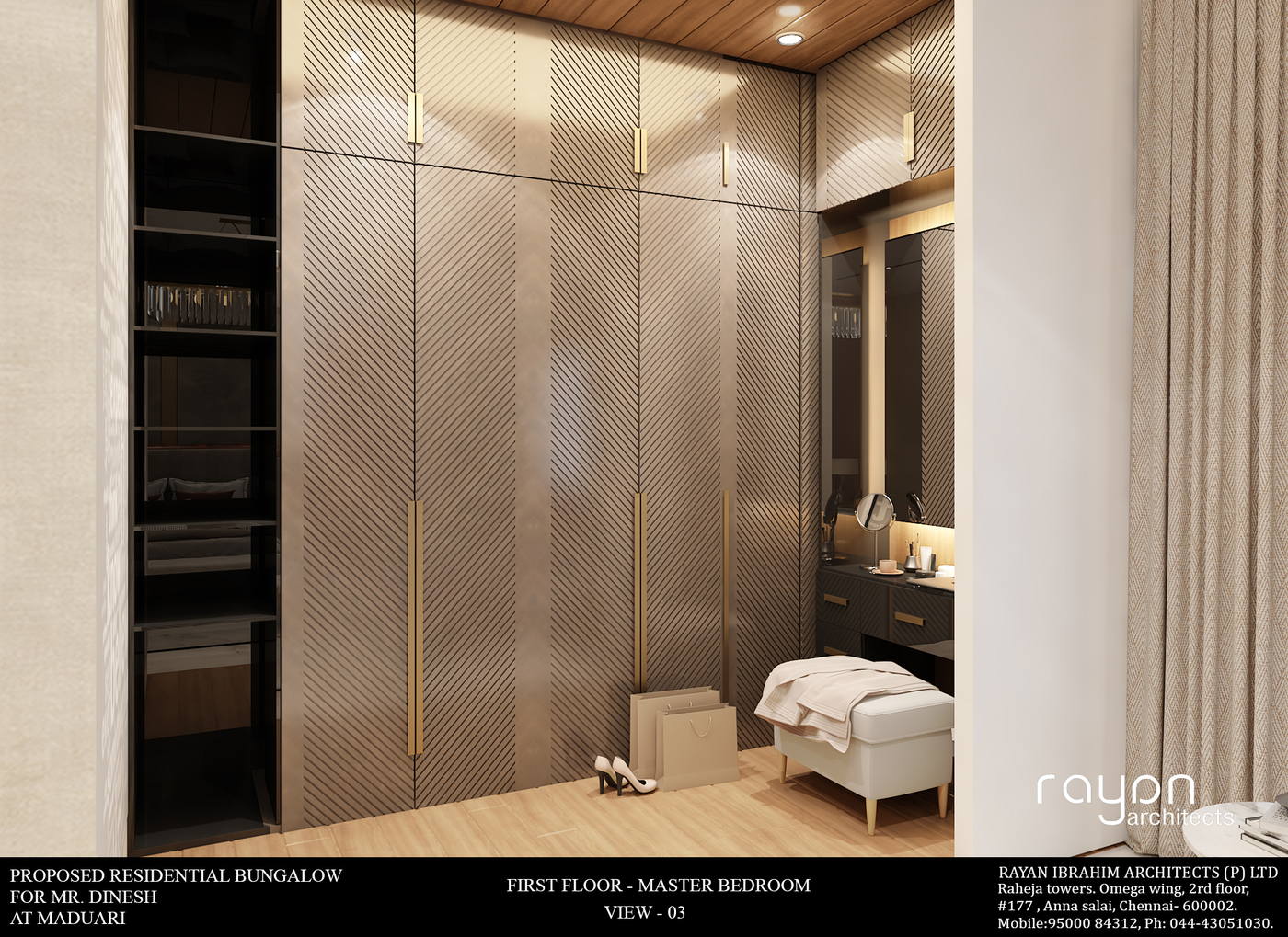 Villa, Madurai, first floor master bedroom v