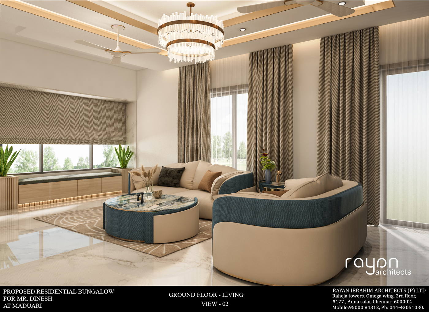 Villa, Madurai, ground floor living v