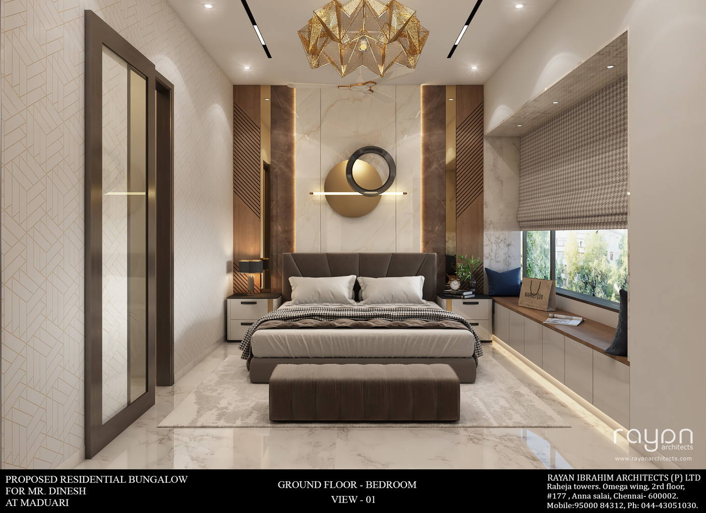 Villa, Madurai, ground floor bedroom v