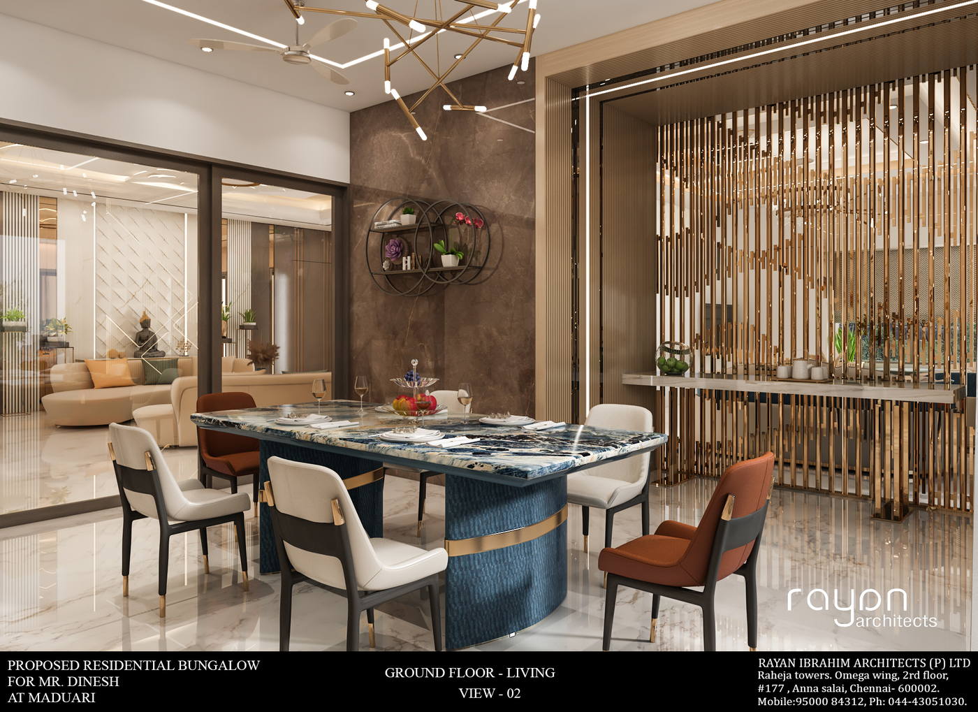 Villa, Madurai, ground floor dinning v