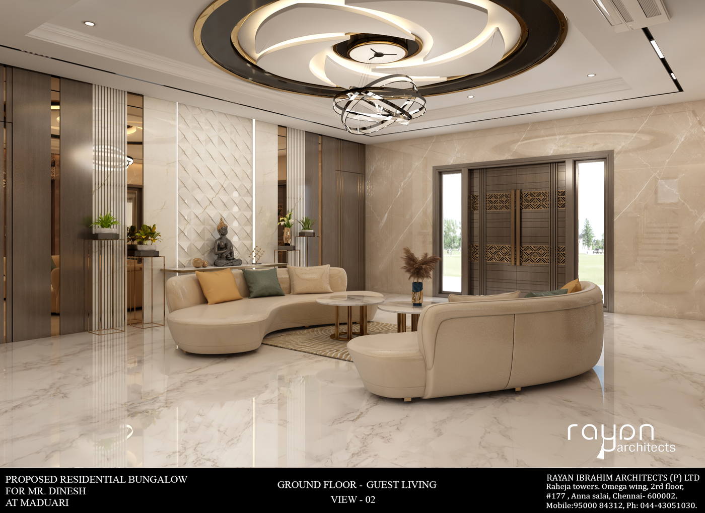 Villa, Madurai, ground floor guest living v