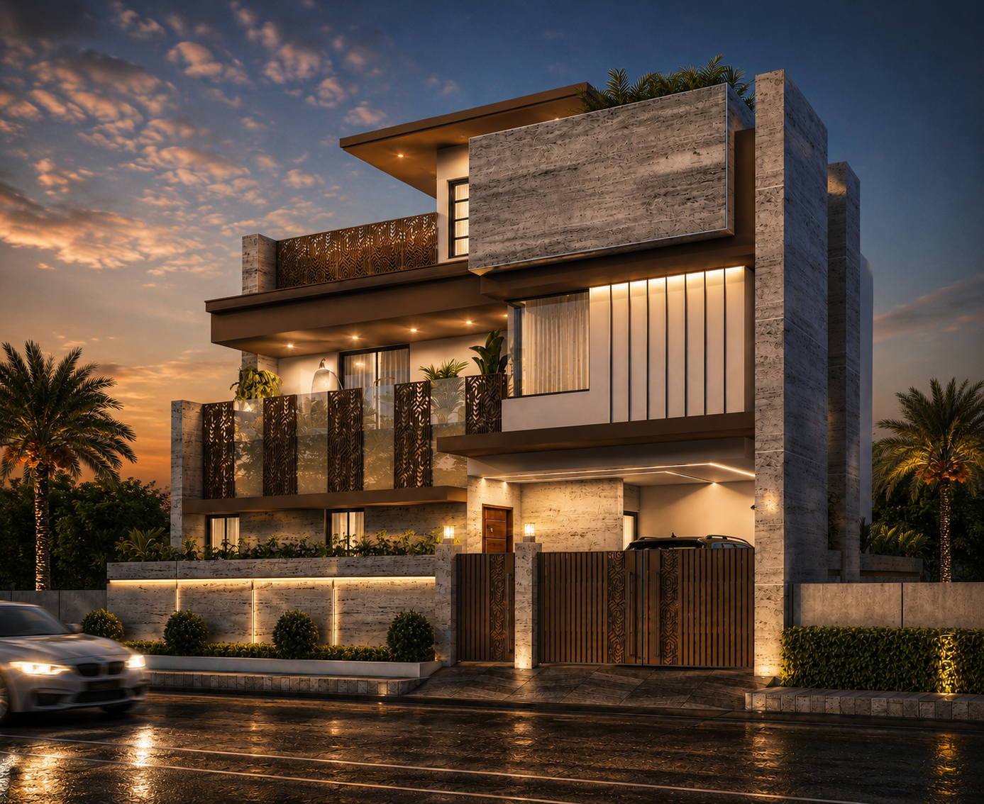 Villa, Mannady, night view