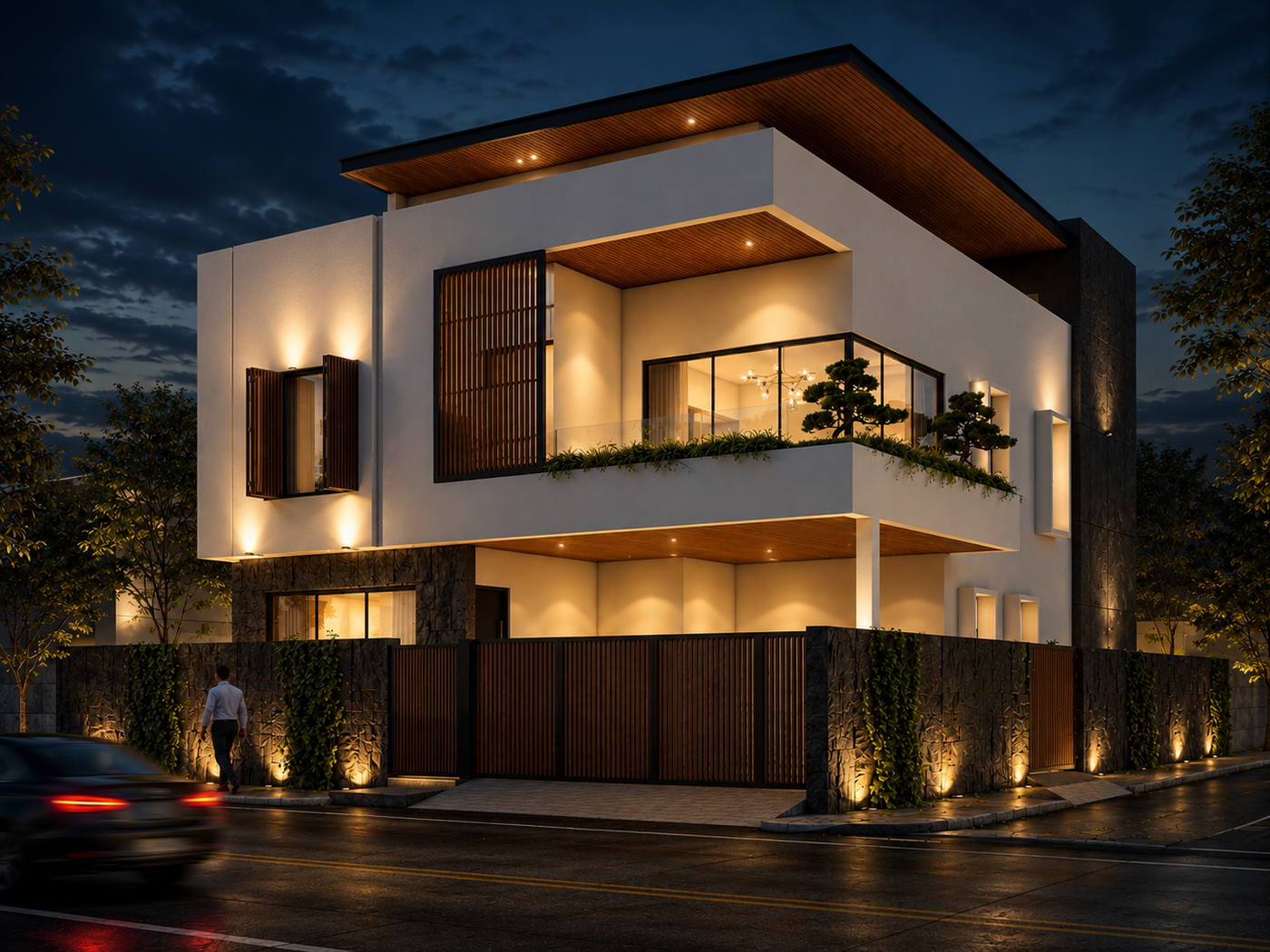 Villa, Mogappair, night view
