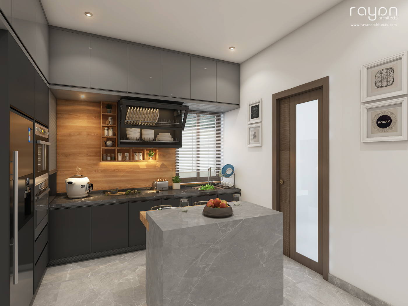 Villa, Palavakkam (2023), ground floor kitchen