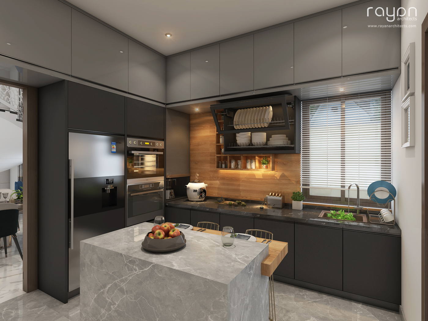 Villa, Palavakkam (2023), ground floor kitchen