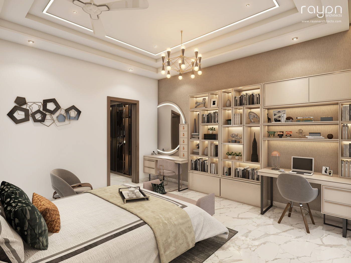 Villa, Palavakkam (2023), ground floor bedroom