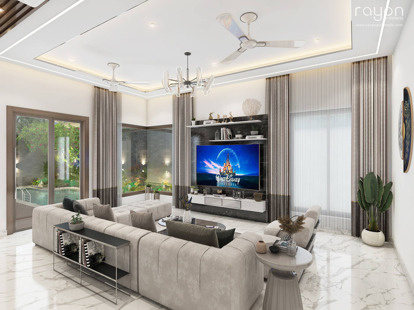 Villa, Palavakkam (2023), ground floor living