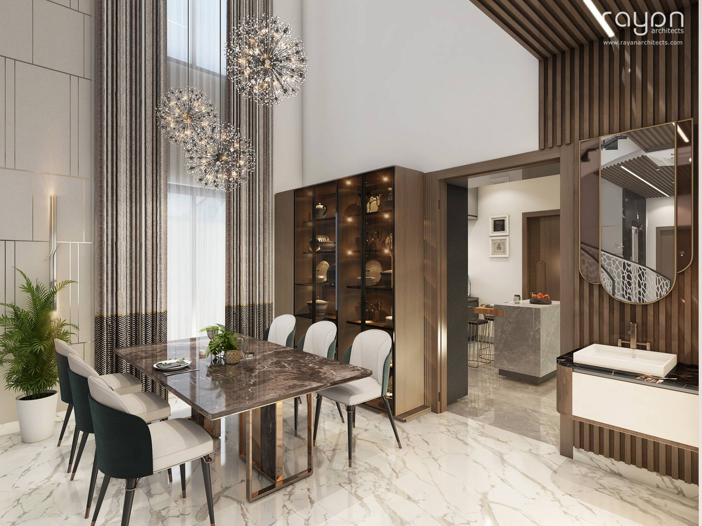 Villa, Palavakkam (2023), ground floor dining