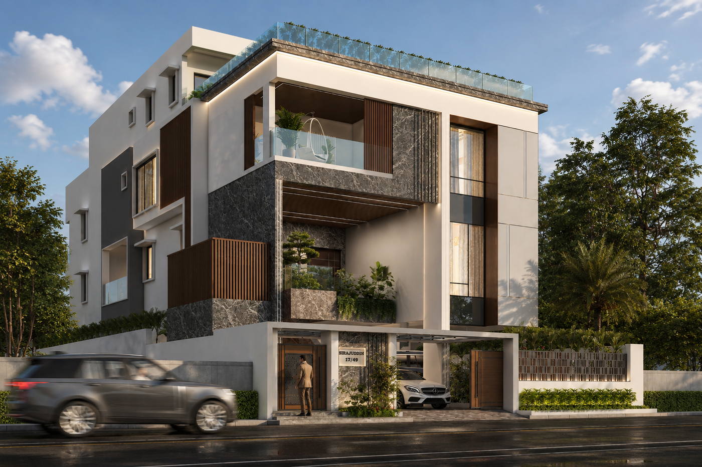 Villa, Palavakkam (2024), rgb color day view