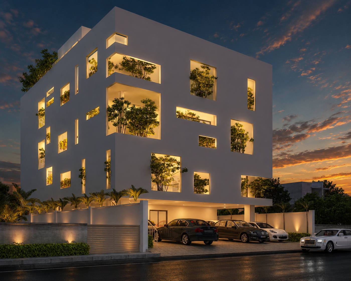 Villa, T. Nagar, director villa night view