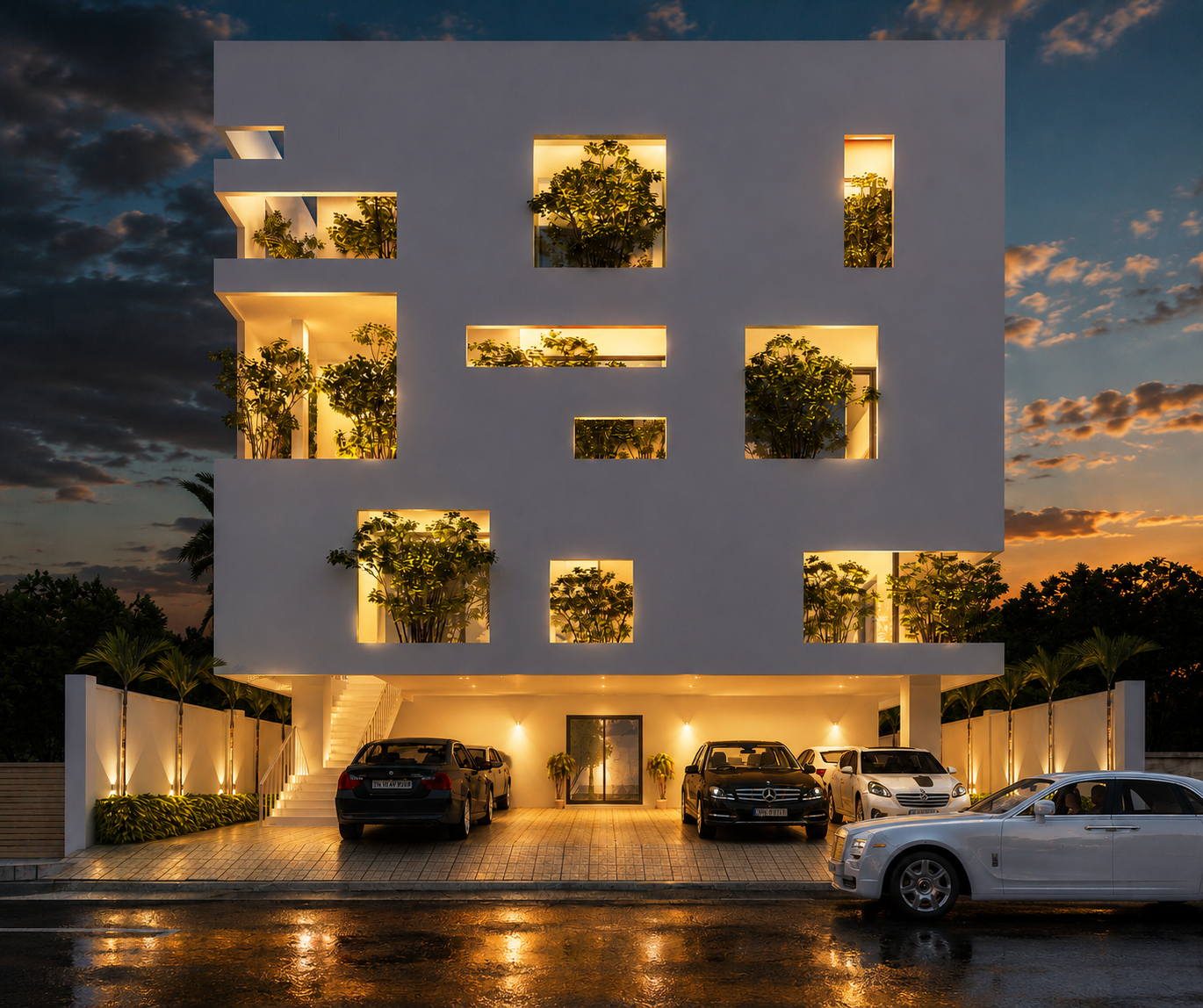 Villa, T. Nagar, director villa night view
