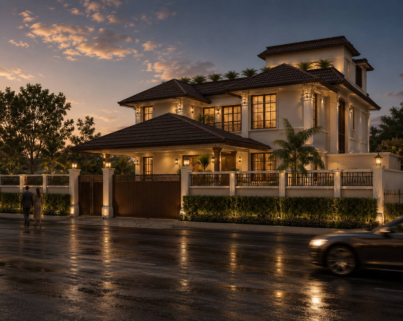 Villa, Vembakkam, night view